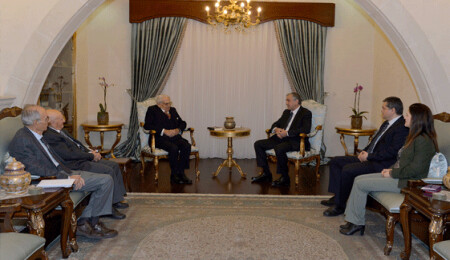 Akıncı, Dr. Bekiroğlu, Dr. Mirata ve Dr. Fikret'i kabul etti