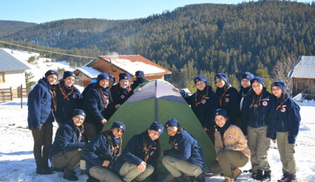 Bolu Aladağ İleri Düzey Kış Kampına KKTCden izciler de katıldı