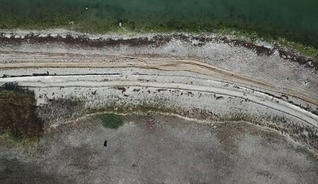 Büyükçekmece Gölü'nde sular çekildi: 1500 yıllık baraj hattı ortaya çıktı