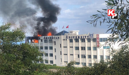 Girne Amerikan Üniversitesi'ndeki yangın kontrol altına alındı