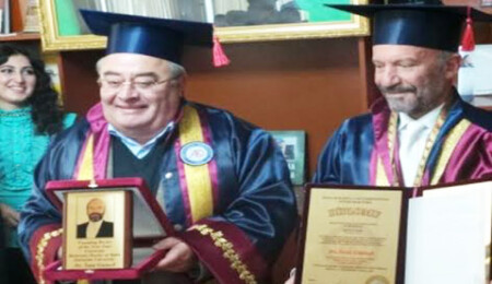 Dr. Suat Günsel'e Bakü Üniverstesi'nde Fahri Doktora verildi