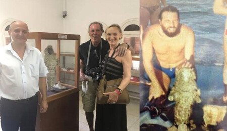 Salamis Bölgesi'nde denizde bulduğu heykeli görmek için 37 yıl sonra geri geldi...
