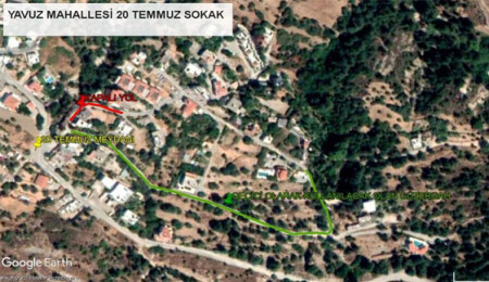 Lapta'da 20 Temmuz Sokak'taki yol trafiğe kapalı