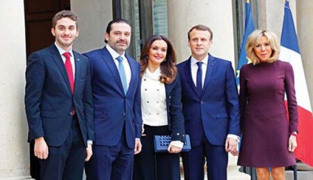 Hariri ve ailesi Macron'lara konuk oldu