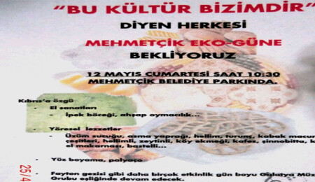Mehmetçik'te "Bu Kültür Bizimdir" sloganı ile "1. Eko Gün" düzenleniyor