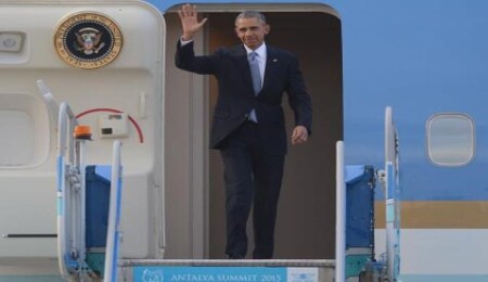 Obama G20 Liderler Zirvesi'ne katılmak üzere Antalya'da
