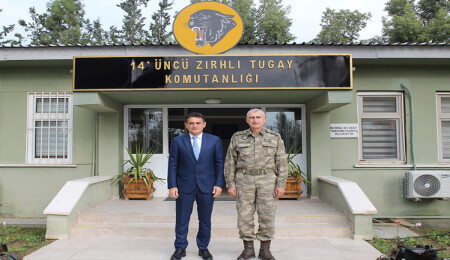 Oğuz’dan 14. Zırhlı Tugay Komutanı Tuğgeneral Akyıldız’a nezaket ziyareti