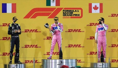 Sergio Perez Sakhir Grand Prix'sinde F1 kariyerinin ilk birinciliğini kazandı