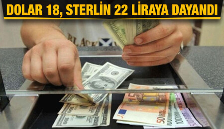Dolar 18, Sterlin 22 liraya dayandı