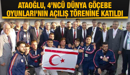 Fikri Ataoğlu, 4’ncü Göçebe Oyunları açılış etkinliğinde, milli sporcularla bir araya geldi