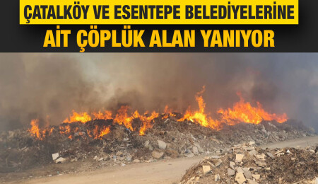Çatalköy ve Esentepe belediyelerine ait çöplük alanında yangın çıktı