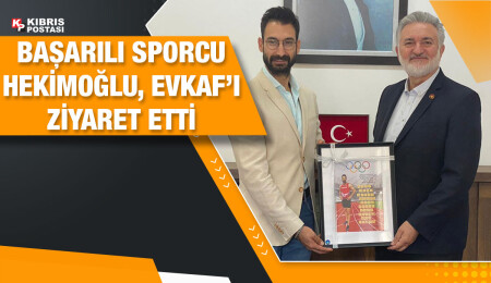 Milli atlet Yiğitcan Hekimoğlu’ndan Evkaf’a teşekkür ziyareti