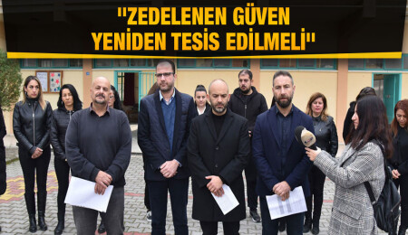 KTÖS, Şehit Yalçın İlkokulu’nda basın açıklaması yaptı: Şiddet kabul edilemez