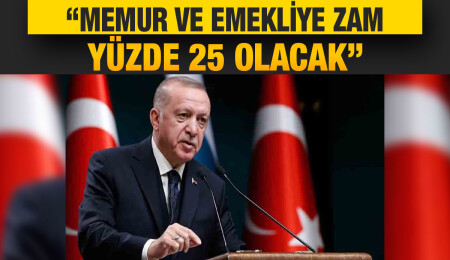 Erdoğan: Memur, memur emeklisi ve diğer emeklilerimizin maaş artışını yüzde 25 olarak uygulayacağız