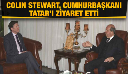 Cumhurbaşkanı Tatar, BM Genel Sekreteri’nin Kıbrıs Özel Temsilcisi Stewart’ı kabul etti
