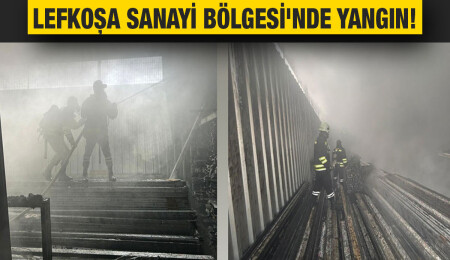 Lefkoşa Sanayi Bölgesi'nde yangın… İtfaiye ekipleri tarafından söndürüldü