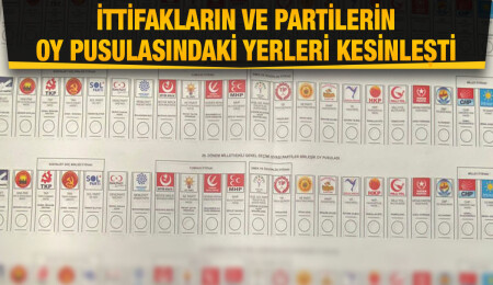 Türkiye'de ittifakların ve partilerin oy pusulasındaki yerleri kesinleşti