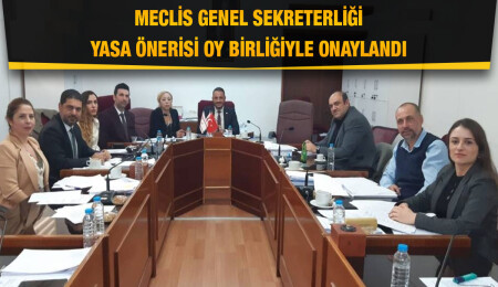 Meclis İdari, Kamu ve Sağlık İşleri Komitesi, Meclis Genel Sekreterliği Yasa Önerisi’ni oy birliğiyle onayladı