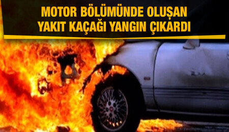 Lefkoşa’da park halindeki aracın motor bölümündeki yakıt kaçağı alevlendi