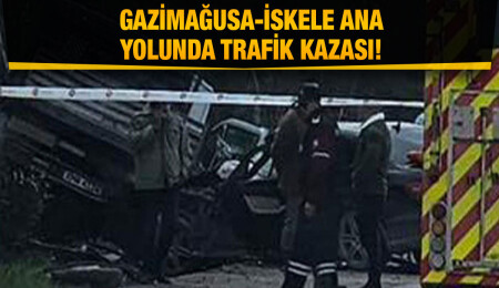 Gazimağusa-İskele ana yolunda kaza: 3 kişi yaralandı