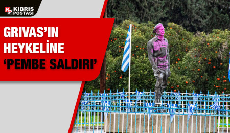 Grivas’ın heykeli pembeye boyandı