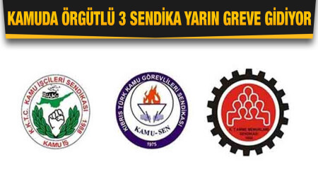 Kamuda örgütlü 3 sendika yarın Lefkoşa Trafik Dairesi Ehliyetler Birimi’nde uyarı grevine gidiyor