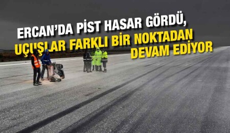 Kötü hava koşulları, Ercan’da pistin bir bölümünde hasara neden oldu