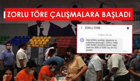 Zorlu Töre, UBP Genel Başkanlığı’na aday olduğunu, gönderdiği SMS ile duyurdu