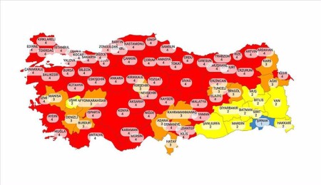 Türkiye'nin koronavirüs risk değerlendirme haritası açıklandı