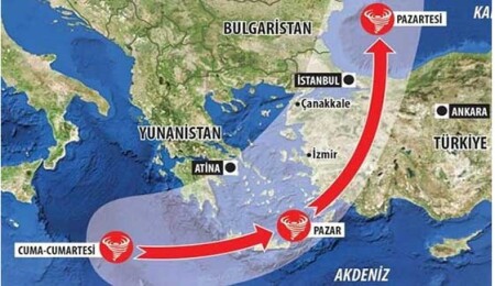 Tropik fırtına Kuzey Ege ve Batı Marmara'ya yöneldi