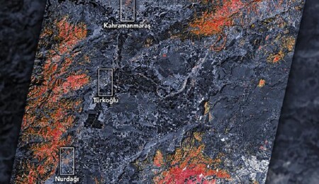 NASA'dan 3 bölgedeki deprem hasarını gösteren harita