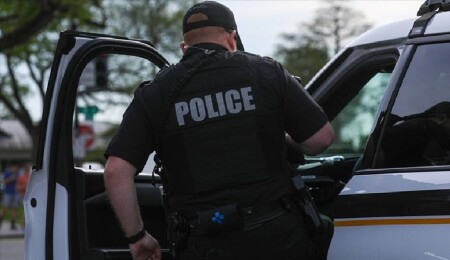 ABD'de Türkiye konulu konferansı provoke etmeye çalışan Ermeni protestoculara polis müdahale etti