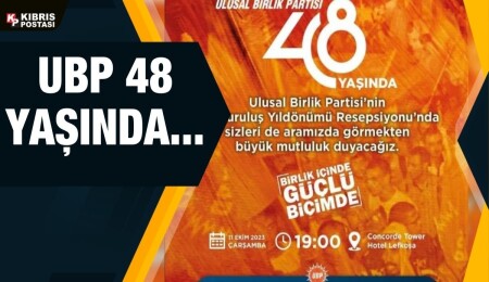 UBP'nin 48. yılı için çarşamba akşamı resepsiyon düzenlenecek