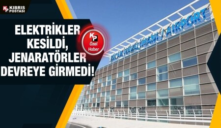 Ercan’da yine kaos: Elektrik yok, yolcular perişan