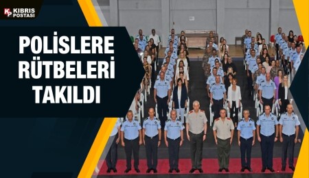 Terfi eden 145 polis mensubuna rütbeleri takıldı