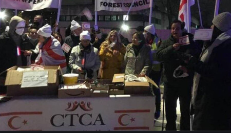 Protests in England to lower the TRNC flag