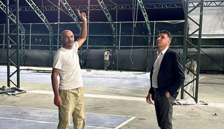 Amcaoğlu, tenis kulübü kapalı kort projesini değerlendirdi: Gece gündüz demeden çalışmaya devam!