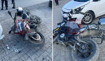 Çatalköy'de korkutan kaza: Motosiklet sürücüsü yoğun bakımda!