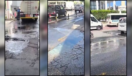 Ecevit Caddesi’nde mazot sızıntısı: Yol geçici olarak kapatılacak