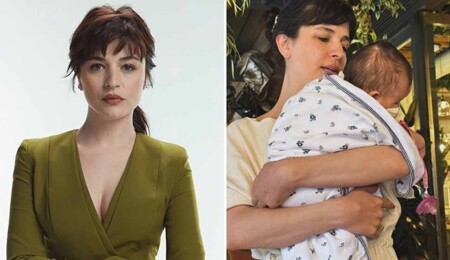 Gonca Vuslateri, kızı Asya ile objektif karşısında