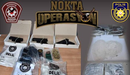 Girne limanında operasyon: Silah, uyuşturucu ve mermi ele geçirildi, 2 tutuklu