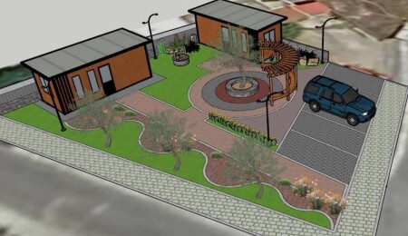 İskele'de Altınova Köy Meydanı’nda yenileme çalışmaları devam ediyor