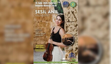 Sesil Anıl, Bellapais’te ilk solo keman resitaliyle sahneye çıkıyor, gelirler bağışlanacak