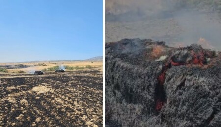 Lefkoşa-Girne yolunda araç, Boğaziçi'nde 150 dönümlük arazi yandı