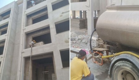 Gönyeli'de bir  inşaatta yasaklı saatte işçi çalıştırılıyor