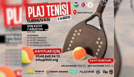 Girne'de ödüllü Plaj Tenisi Turnuvası 9-10 Ağustos’ta başlıyor
