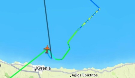 Askeri radar uçağı Girne açıklarında arama çalışmalarına katıldı