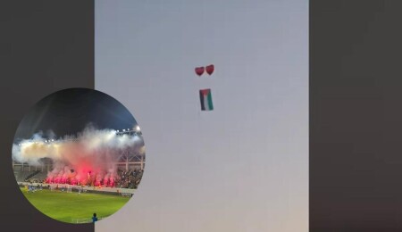 Baf – Maccabi Tel Aviv maçında Filistin bayrağı açıldı; üç kişi siyasi sembol sergileme suçlamasıyla yargılanacak!