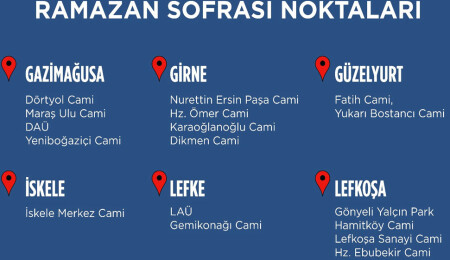 Türkiye’nin Lefkoşa Büyükelçiliği tarafından ramazan boyunca 18 noktada, günde 7300 kişilik iftar verilecek