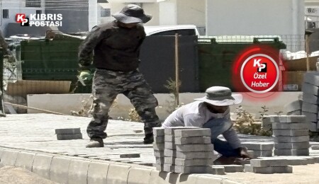 Çalışma yasağı ihlal ediliyor: 50 derece altında kaldırım döşüyorlar